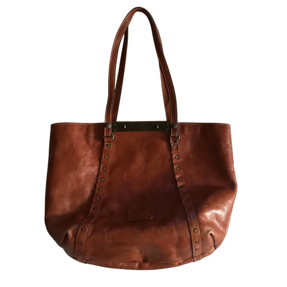 VINTAGE Patricia Nash Benvenuto Studded Leather Tote Bag